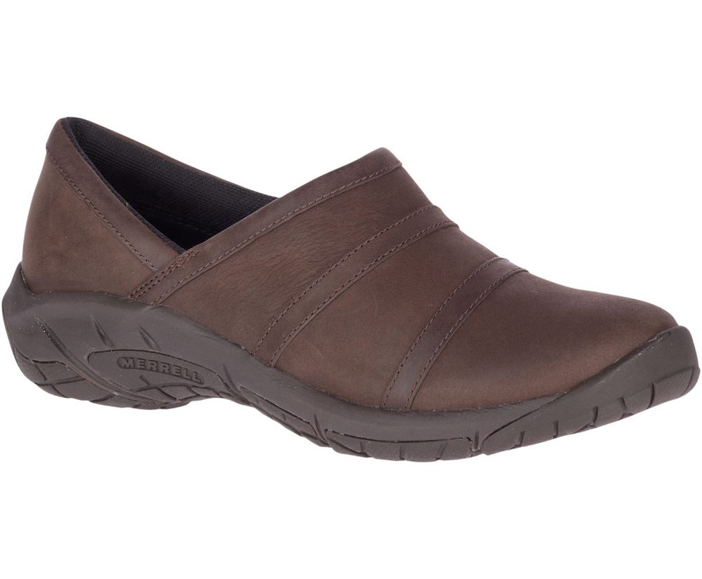 Merrell Slip Ons Brown - Encore Moc 4 Leather - Womens 03AHOMTNV
